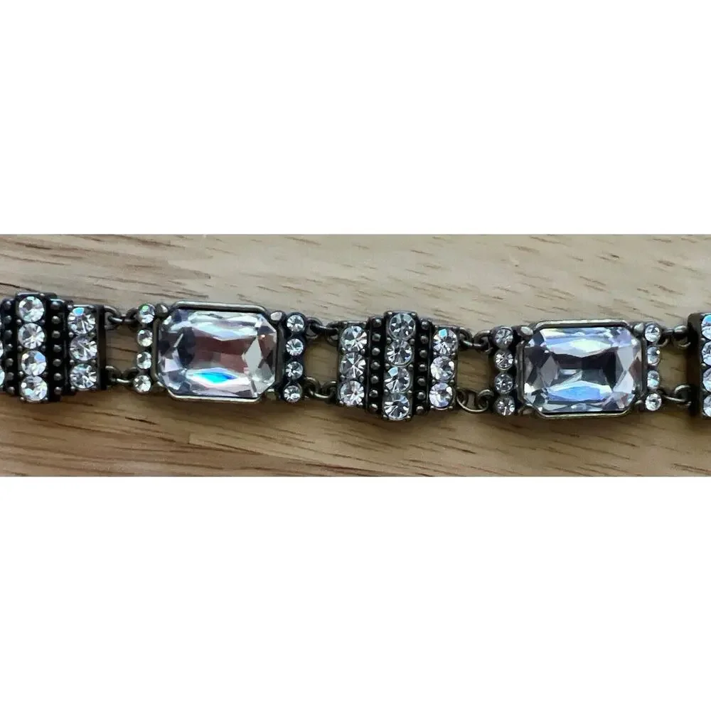 Lia Sophia Bracelet Large & Small Rhinestones‎ Stretch Clasp Dressy Casual